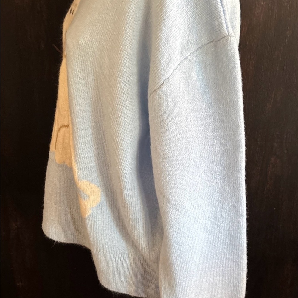 Anthropologie POODLE Maeve DOG ICON sweater light blue crew neck Pullover M NWT - Picture 13 of 14